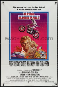 1t0983 VIVA KNIEVEL 1sh 1977 best artwork of the greatest daredevil jumping his motorcycle!