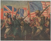 1t0068 JULY 1943 9x12 WWII war poster 1943 great art of Allied soldiers marching by their flags!