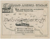 1t0069 MAKING AMERICA STRONG 11x14 WWII war poster 1940s how subcontracting accelerates defense!