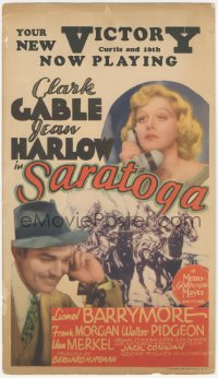 1t0001 SARATOGA mini WC 1937 wonderful images of Clark Gable & beautiful Jean Harlow, very rare!