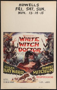 1t1689 WHITE WITCH DOCTOR WC 1953 art of Susan Hayward & Robert Mitchum in African jungle!