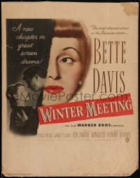 1t1691 WINTER MEETING WC 1948 Bette Davis, the most esteemed actress on the American screen, rare!