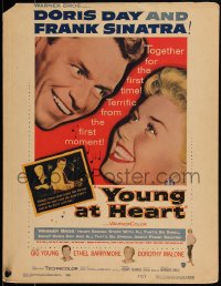 1t1693 YOUNG AT HEART WC 1954 great close image of Doris Day & Frank Sinatra smiling at each other!