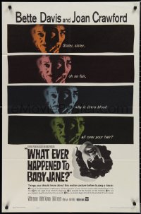 1t0985 WHAT EVER HAPPENED TO BABY JANE? 1sh 1962 Robert Aldrich, Bette Davis & Joan Crawford!