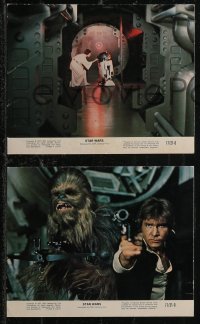 1t2490 STAR WARS 3 8x10 mini LCs 1977 Harrison Ford, Carrie Fisher, Chewbacca and R2-D2!