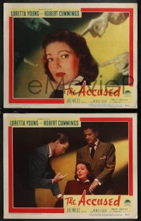 1t1380 ACCUSED 8 LCs 1949 directed by William Deterle, sexy Loretta Young & Robert Cummings!