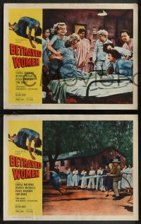 1t1384 BETRAYED WOMEN 8 LCs 1955 bad girls in solitary, Carole Mathews, Beverly Michaels!