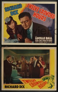 1t1473 TWELVE CROWDED HOURS 8 LCs 1939 images of Lucille Ball & reporter Richard Dix, complete set!