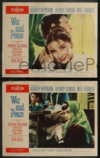 1t1477 WAR & PEACE 8 LCs 1956 Audrey Hepburn, Henry Fonda & Mel Ferrer, Leo Tolstoy epic!