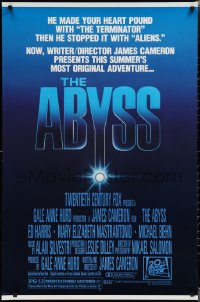 1w0758 ABYSS 1sh 1989 directed by James Cameron, rare 27x41 style with top and bottom borders!