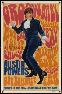 1w0774 AUSTIN POWERS: INT'L MAN OF MYSTERY teaser 1sh 1997 Mike Myers, sexy Elizabeth Hurley!