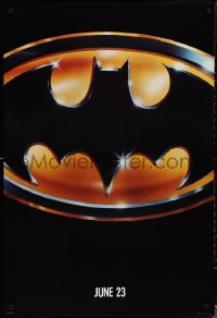 1w0787 BATMAN teaser 1sh 1989 directed by Tim Burton, cool image of Bat logo, matte finish!