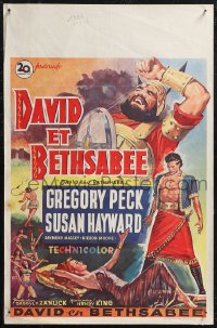 1w0359 DAVID & BATHSHEBA Belgian 1951 Gregory Peck broke God's commandment for sexy Susan Hayward!