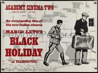 1w0398 BLACK HOLIDAY British quad 1974 Academy Cinema, Peter Strausfeld art, ultra rare!