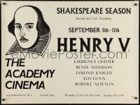 1w0403 HENRY V advance British quad R1950s Laurence Olivier & Renee Asherson, William Shakespeare!