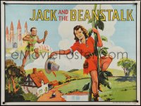 1w0407 JACK & THE BEANSTALK stage play British quad 1930s artwork of female Jack & giant!