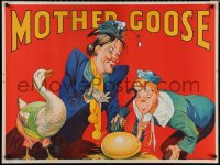 1w0415 MOTHER GOOSE stage play British quad 1930s cool artwork of mom, goose & golden egg!