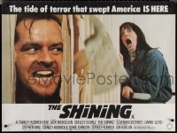 1w0421 SHINING British quad 1980 King & Kubrick horror, Jack Nicholson & scared Shelley Duvall!
