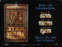 1w0424 STAR WARS TRILOGY DS British quad 1997 George Lucas, Empire Strikes Back, Return of the Jedi!