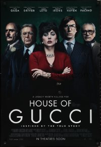 1w0331 HOUSE OF GUCCI advance DS Canadian 1sh 2021 Lady Gaga, Al Pacino, Driver, Irons. Leto!