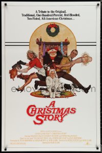1w0834 CHRISTMAS STORY studio style 1sh 1983 best classic Christmas movie, art by Robert Tanenbaum!