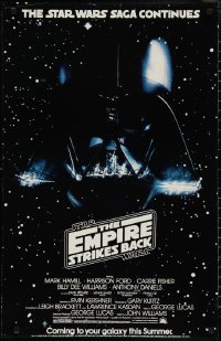 1w0279 EMPIRE STRIKES BACK 22x34 commercial poster 1983 Darth Vader helmet in space from advance!