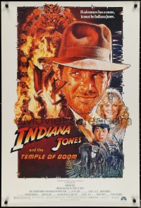 1w0282 INDIANA JONES & THE TEMPLE OF DOOM 27x40 German commercial poster 1984 Ford, Struzan art!