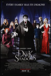 1w0853 DARK SHADOWS advance DS 1sh 2012 cast image of Johnny Depp, Pfeiffer, Carter, sexy Eva Green!