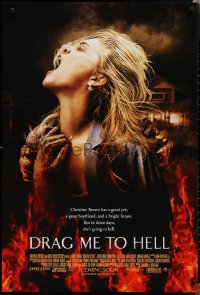 1w0871 DRAG ME TO HELL advance DS 1sh 2009 Sam Raimi horror, Lohman being dragged down into flames!