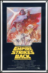 1w0879 EMPIRE STRIKES BACK studio style 1sh R1981 George Lucas sci-fi classic, cool artwork by Tom Jung!