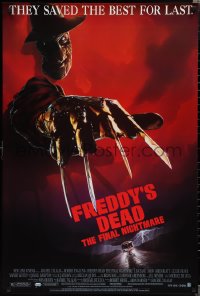 1w0897 FREDDY'S DEAD 1sh 1991 great art of Robert Englund as Freddy Krueger!