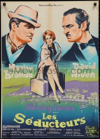 1w0374 BEDTIME STORY French 23x32 1964 Grinsson art of Marlon Brando, David Niven & Shirley Jones!