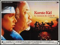 1w0382 KARATE KID PART II French 24x32 1986 great profile of Pat Morita as Mr. Miyagi, Ralph Macchio