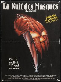 1w0591 HALLOWEEN French 16x21 1979 John Carpenter classic, great Bob Gleason jack-o-lantern art!