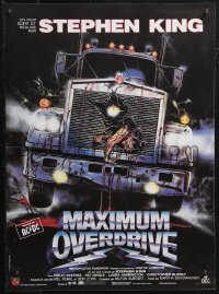 1w0602 MAXIMUM OVERDRIVE French 16x22 1987 Stephen King, gruesome horror art by Enzo Sciotti!