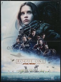 1w0613 ROGUE ONE French 16x22 2016 A Star Wars Story, Felicity Jones, cast montage, Death Star!