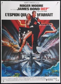 1w0624 SPY WHO LOVED ME French 16x21 R1984 art of Roger Moore as James Bond by Bob Peak!