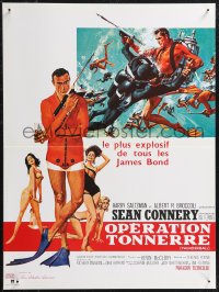 1w0626 THUNDERBALL French 16x21 R1980s art of Sean Connery as James Bond 007 by McGinnis & McCarthy!
