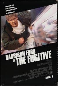 1w0904 FUGITIVE advance 1sh 1993 Harrison Ford is on the run from Tommy Lee Jones!