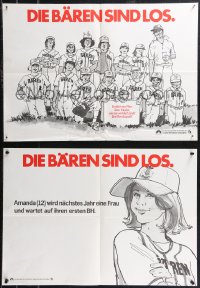 1w0133 BAD NEWS BEARS 5 German 16x23 1976 Walter Matthau coaches baseball player Tatum O'Neal!