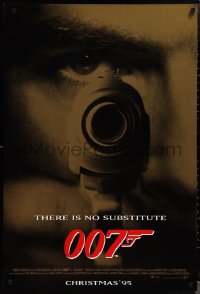 1w0915 GOLDENEYE advance DS 1sh 1995 Pierce Brosnan as James Bond 007, cool gun & eye close up!