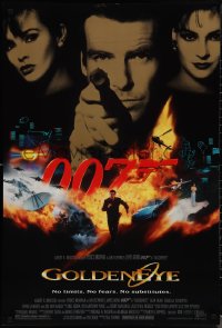 1w0914 GOLDENEYE DS 1sh 1995 cast image of Pierce Brosnan as Bond, Isabella Scorupco, Famke Janssen!