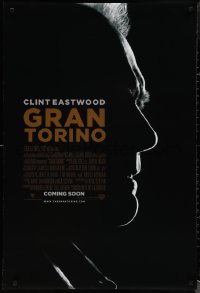 1w0917 GRAN TORINO advance DS 1sh 2008 cool shadowy silhouette profile of Clint Eastwood!