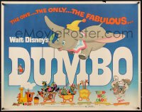 1w0727 DUMBO 1/2sh R1976 colorful art from Walt Disney circus elephant classic!
