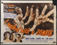 1w0732 I WALKED WITH A ZOMBIE style A 1/2sh R1952 classic Val Lewton & Jacques Tourneur voodoo horror!