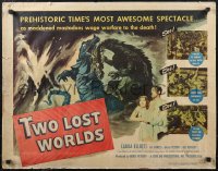 1w0753 TWO LOST WORLDS 1/2sh 1950 prehistoric time's most awesome spectacle, dinosaurs, ultra rare!