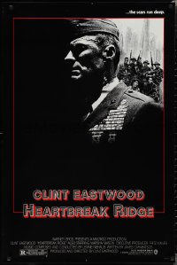 1w0934 HEARTBREAK RIDGE 1sh 1986 Clint Eastwood all decked out in uniform & medals!