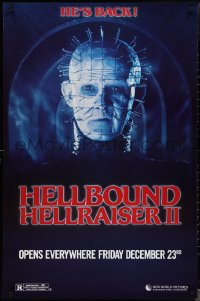 1w0937 HELLBOUND: HELLRAISER II teaser 1sh 1988 Clive Barker, close-up of Pinhead, he's back!