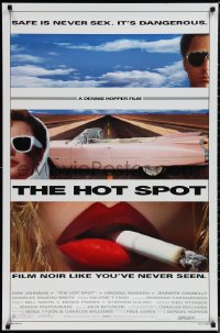 1w0945 HOT SPOT DS 1sh 1990 cool close up smoking & Cadillac image, directed by Dennis Hopper!