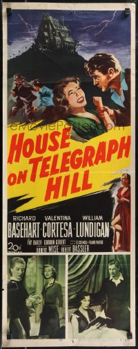 1w0695 HOUSE ON TELEGRAPH HILL insert 1951 Basehart, Cortesa, Robert Wise film noir, ultra rare!